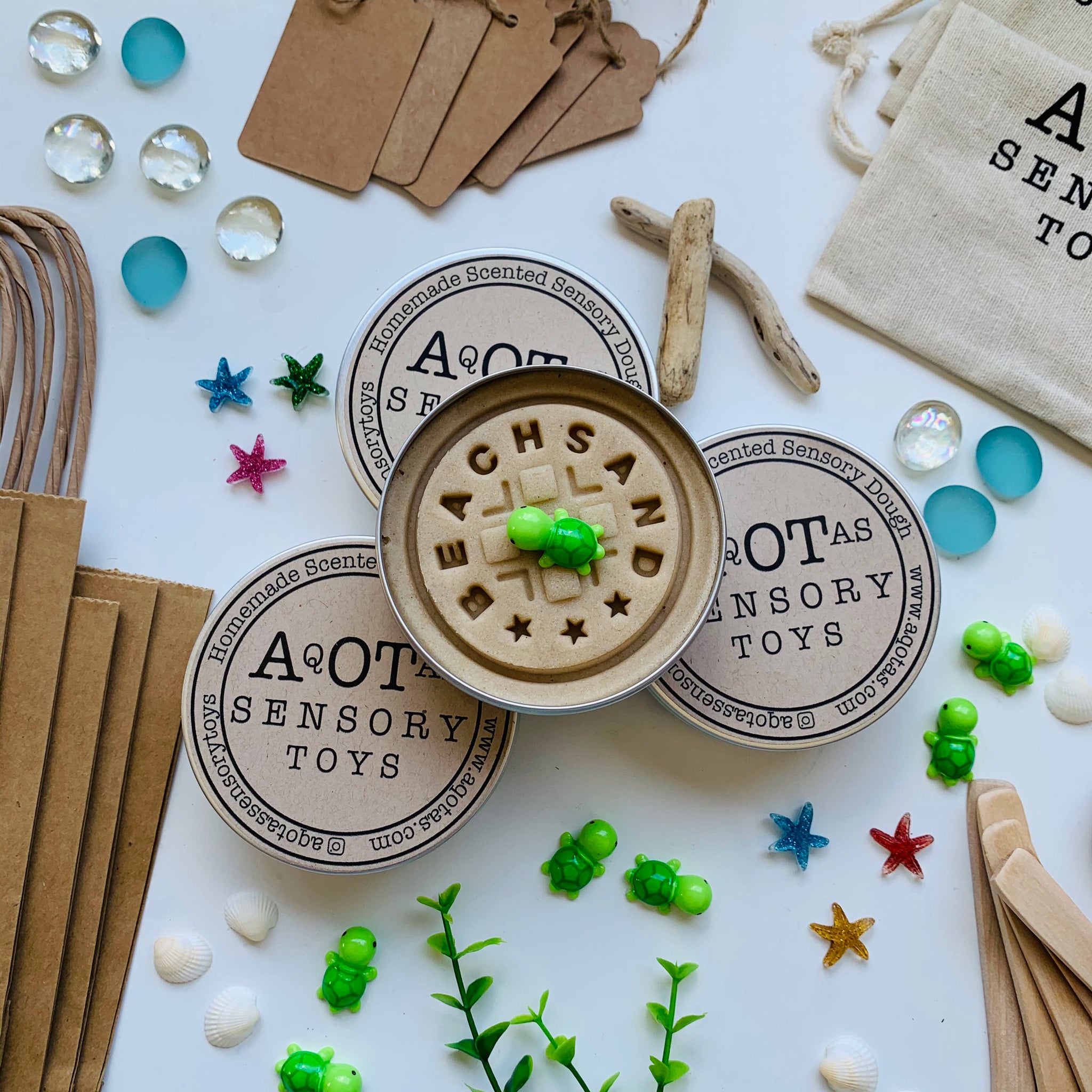 Beach sand party bags playdough kit
