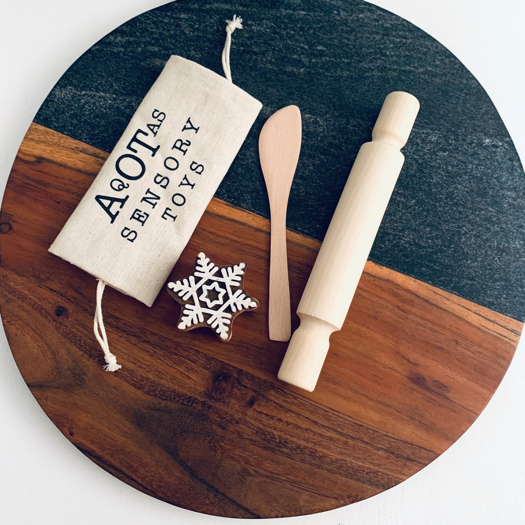 snowflake stamp play dough tools